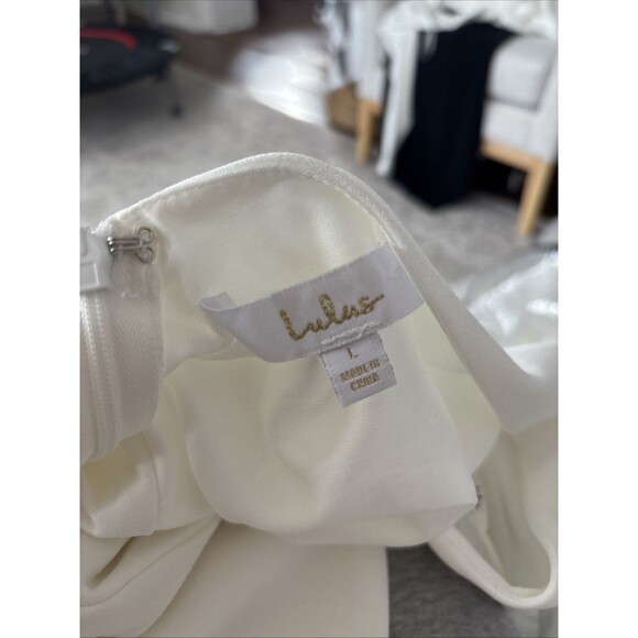 Lulus Feeling of Forever White Long Sleeve Mermaid Maxi Dress Size Large Bridal - Picture 4 of 9